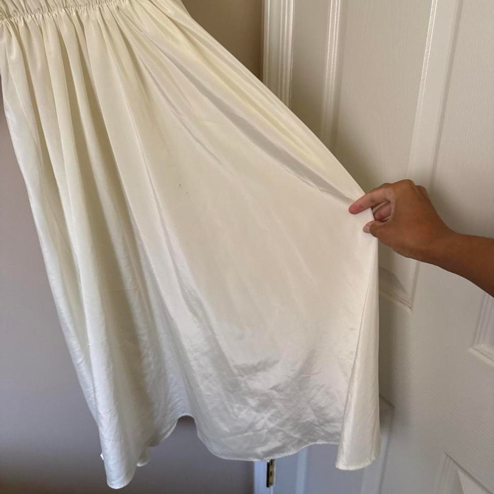 Vintage 70s Balloon Sleeve Dress medium white cream western boho midi prairie - Picture 7 of 7